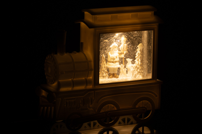 Glob cu apa, Locomotiva din plastic, Alb [3]