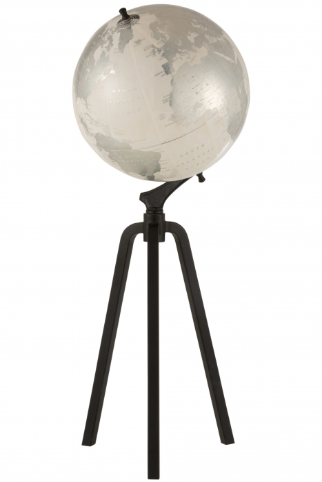 Decoratiune Glob, Piatra, Alb, 38x38x101.5 cm