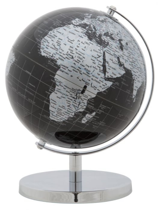 Glob, plastic fier, negru argintiu, O 20X28 cm