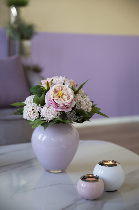 HALINA buchet de flori, roz h.30, d.38 cm