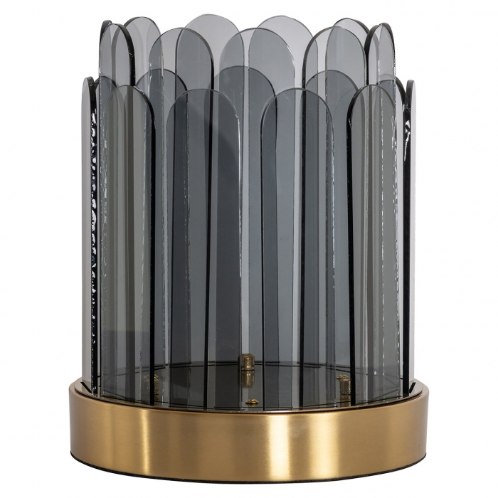 Hurricane/ Suport lumanare Daisey mic (fum), Dims: 27.0 x 22.0 x 22.0 cm [1]