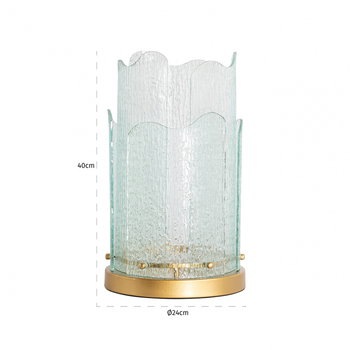 Hurricane/ Suport lumanare Danila, mare (auriu), Dims: 40.0 x 24.0 x 24.0 cm [2]