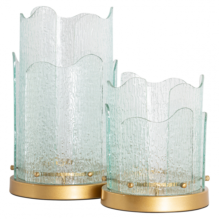 Hurricane/ Suport lumanare Danila mic (auriu), Dims: 26.5 x 22.0 x 22.0 cm [3]