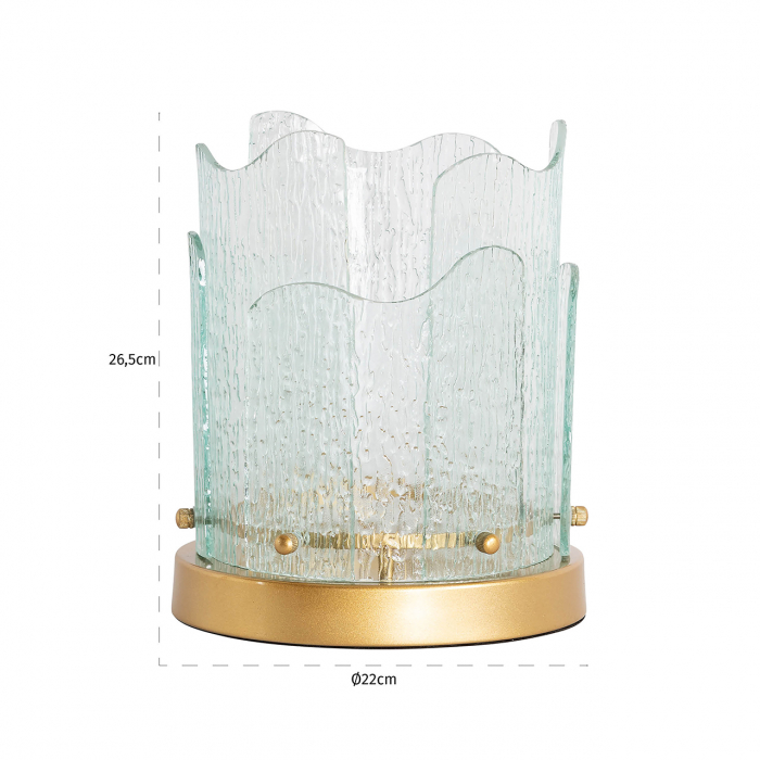 Hurricane/ Suport lumanare Danila mic (auriu), Dims: 26.5 x 22.0 x 22.0 cm [2]
