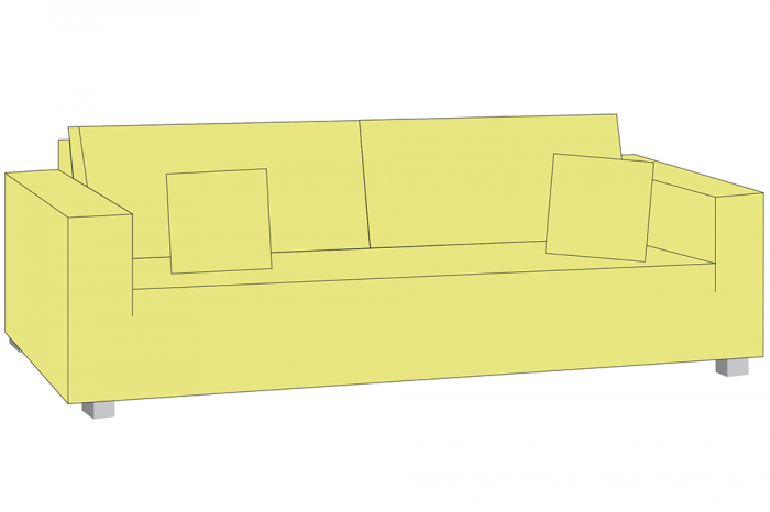 Husa canapea 3 locuri Carlo, Acril, Galben, 100x218x81 cm