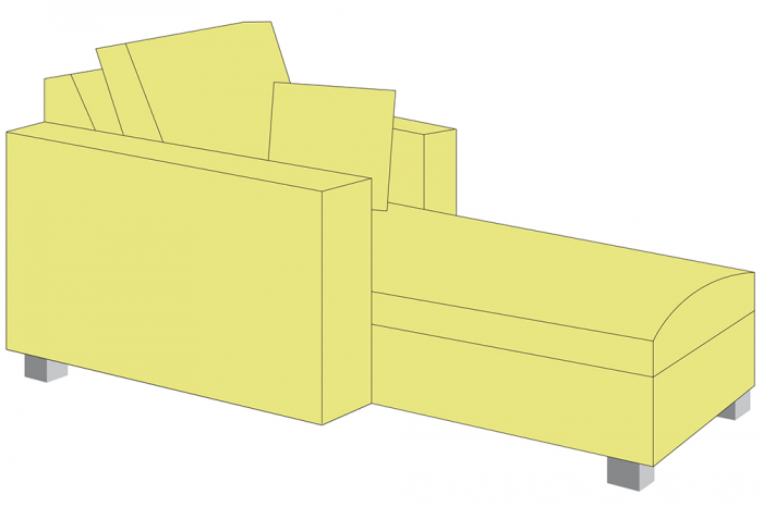 Husa fotoliu Carlo, Acril, Galben, 103x66x81 cm