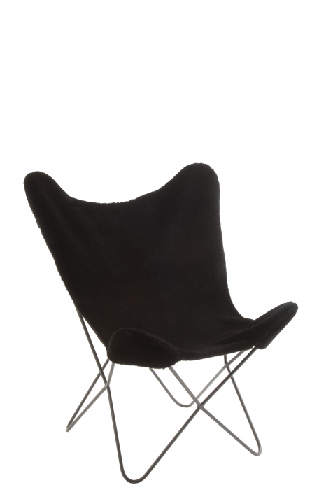 Husa scaun Butterfly, Blana artificiala, Negru, 97x81x81 cm [2]