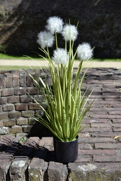 Iarba decorativa la ghiveci Dandelion, artificial, verde, 70 cm GILDE