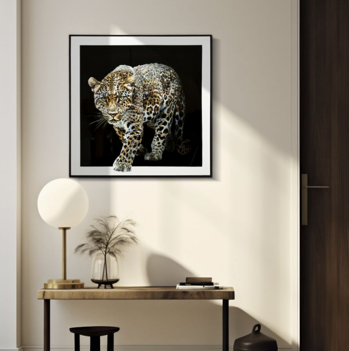 Imprimeu pe panza cu rama, jaguar -b- 82x4x82 cm [5]
