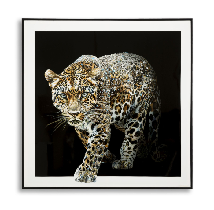 Imprimeu pe panza cu rama, jaguar -b- 82x4x82 cm [1]