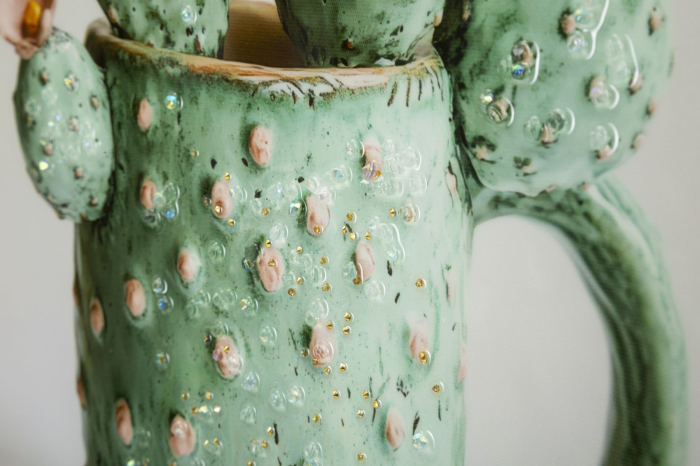 Imprimeu pe panza cu rama, vaza cu cactus -c- 40x2,8x40 cm [4]