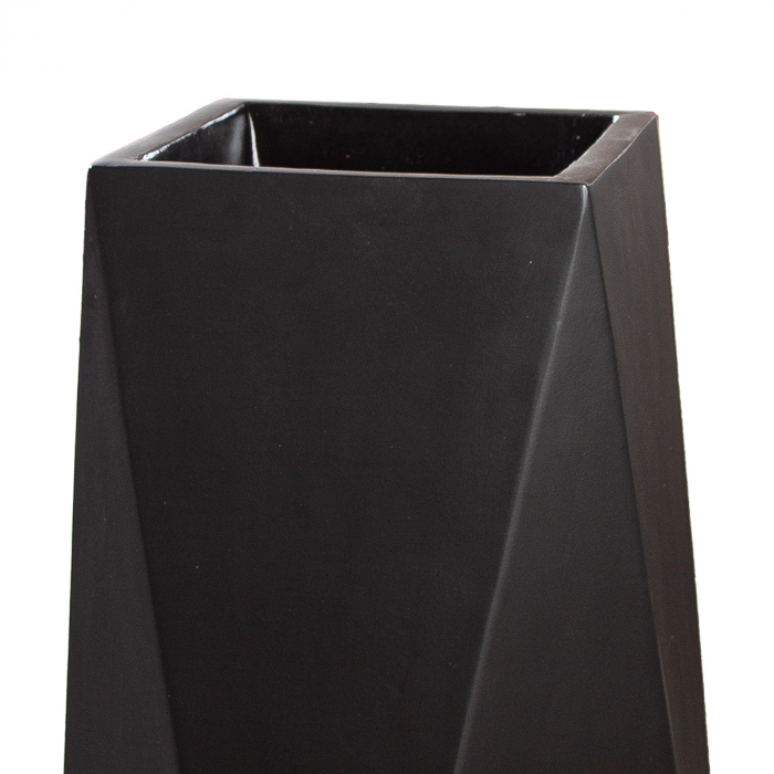 Jardiniera XXL, Deluxe, Fibră de sticlă, negru, PU 1, L. 37 cm, L. 37 cm, H. 100 cm [2]
