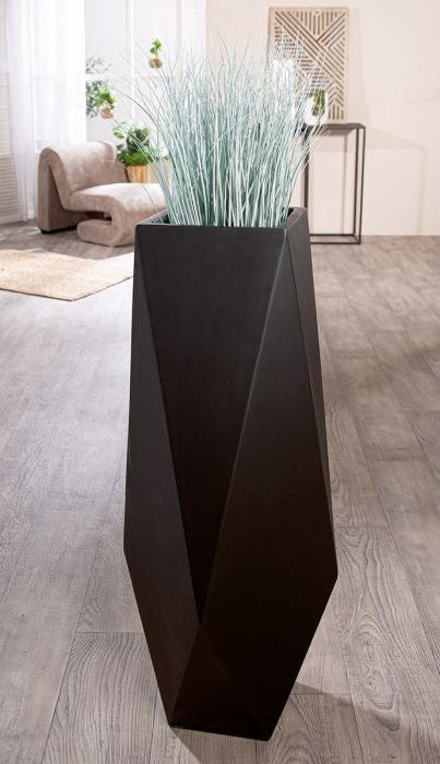 Jardiniera XXL, Deluxe, Fibră de sticlă, negru, PU 1, L. 37 cm, L. 37 cm, H. 100 cm [3]