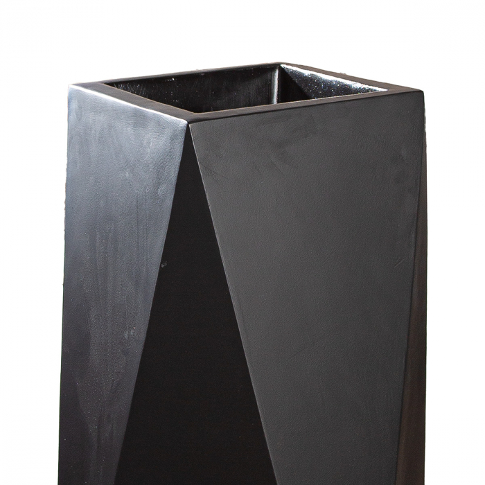 Jardiniera XXL, Deluxe, Fibră de sticlă, negru, PU 1, L. 44 cm, L. 44 cm, H. 121 cm [2]