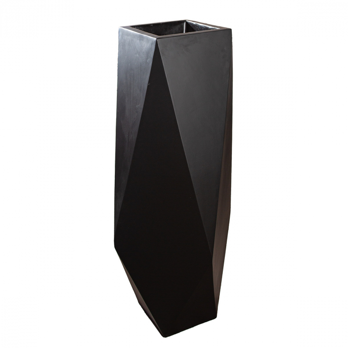 Jardiniera XXL, Deluxe, Fibră de sticlă, negru, PU 1, L. 44 cm, L. 44 cm, H. 121 cm [1]