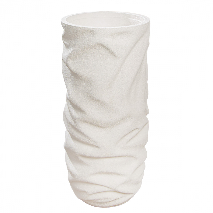 Jardiniera XXL, rotundă, Crush, Magnezia, alb, PU 1, H. 70 cm, D. 33 cm [1]