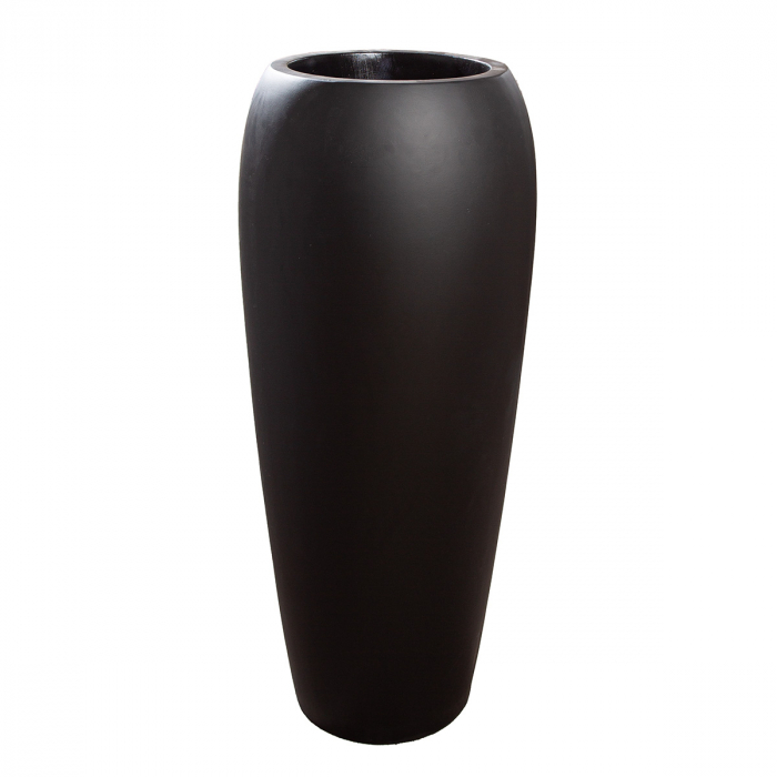 Jardiniera XXL, Trendy, Fibră de sticlă, negru, PU 1, L. 38 cm, L. 38 cm, H. 86 cm [1]
