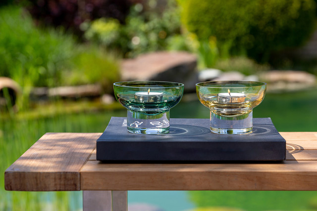JULIA, Suport de tea lights din sticlă, verde inchis, h.7 cm, d.10,5 cm [2]