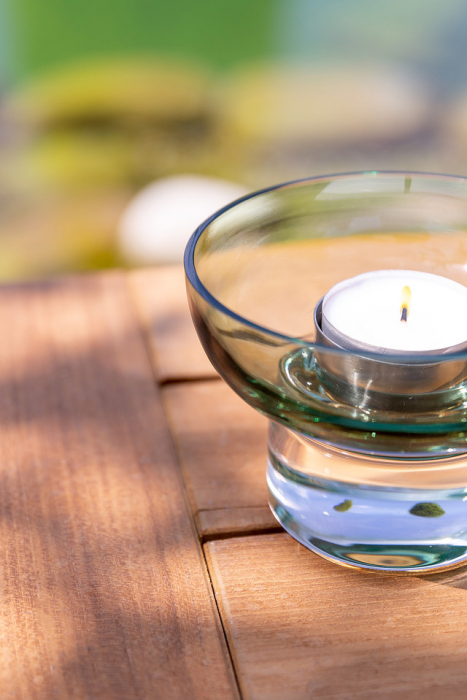 JULIA, Suport de tea lights din sticlă, verde inchis, h.7 cm, d.10,5 cm [4]