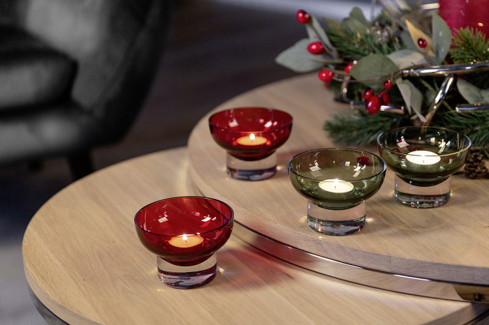 JULIA, Suport de tea lights din sticlă, verde inchis, h.7 cm, d.10,5 cm [9]