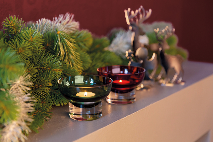 JULIA, Suport de tea lights din sticlă, verde inchis, h.7 cm, d.10,5 cm [7]