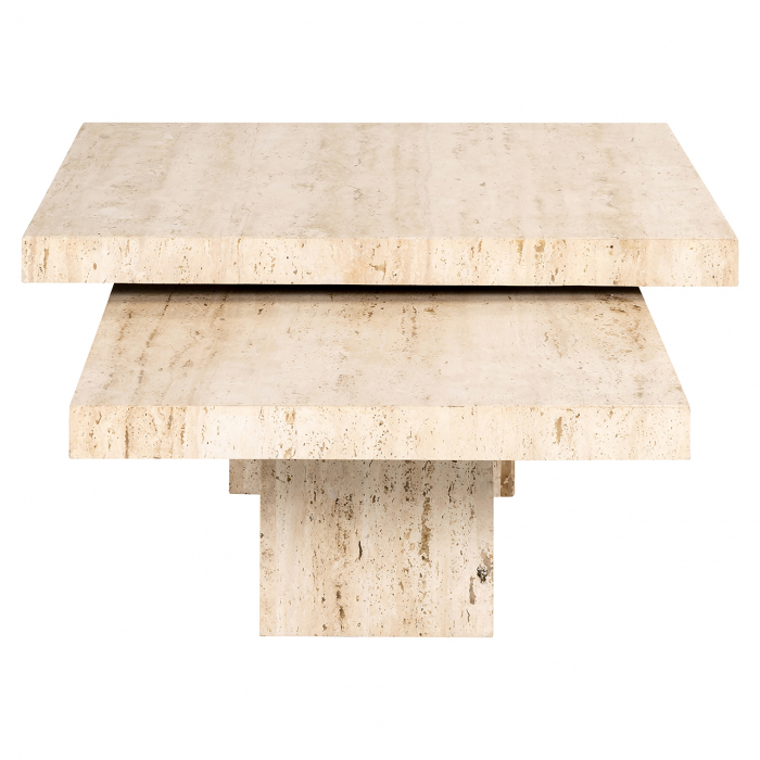 Set 2 masute La Cantera Square, Lemn, Maro, 35x80x80 cm [2]