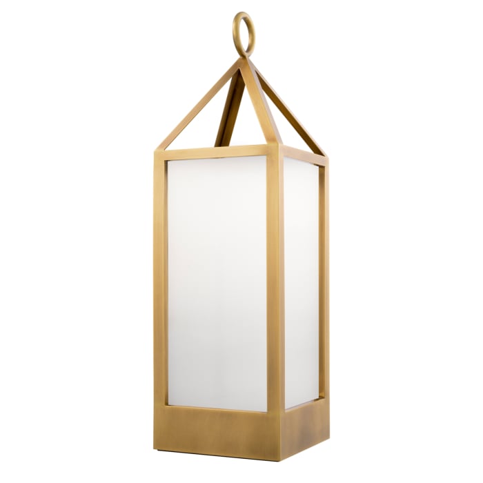 Lampa de exterior Riserva L cu finisaj alama antica, sticla alba |L. 26 | W. 26 | H. 86 cm  [3]