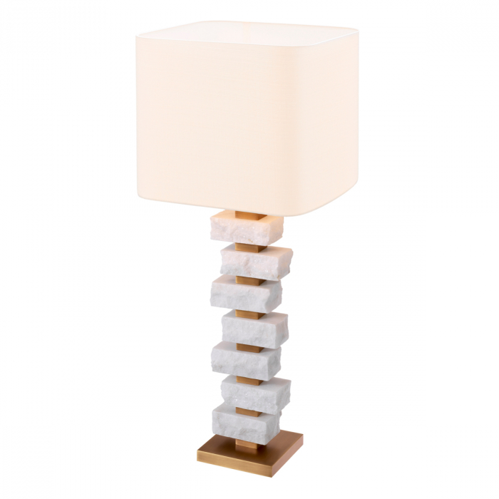 Lampă de masă, Amber L marmură brută, abajur inclus, Dims: W. 17 | max W. 35.5 | H. 89  (CM) [3]