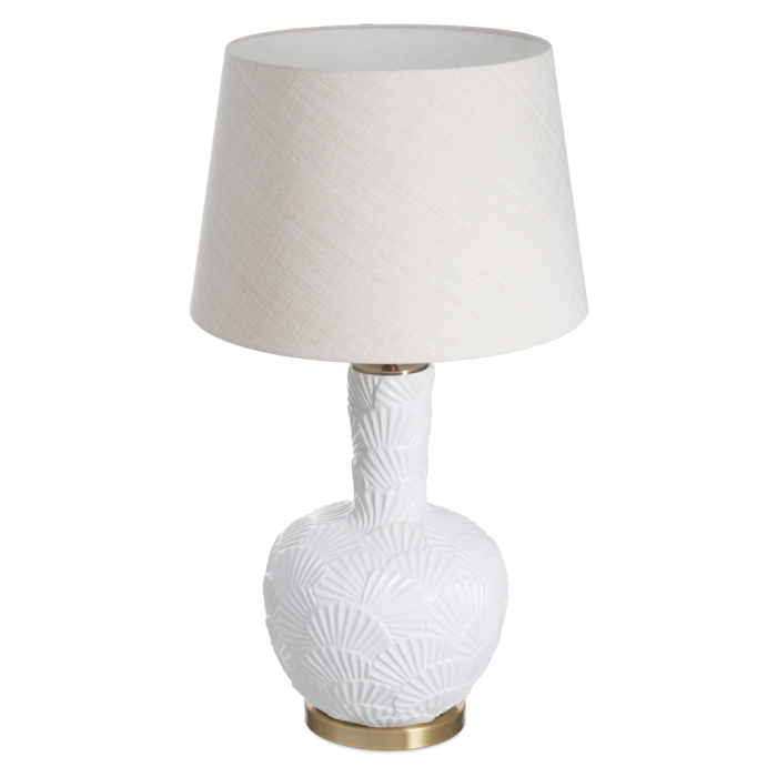 Lampa de masa Andorra ceramica alb-galbui cu abajur |W. 32 | max W. 50 | H. 92 cm  [4]