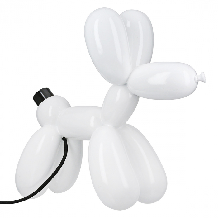 Lampă de masă, Balon, câine, Scotty, Polirășină, alb, PU 1, L. 16 cm, L. 41 cm, H. 35,5 cm [2]
