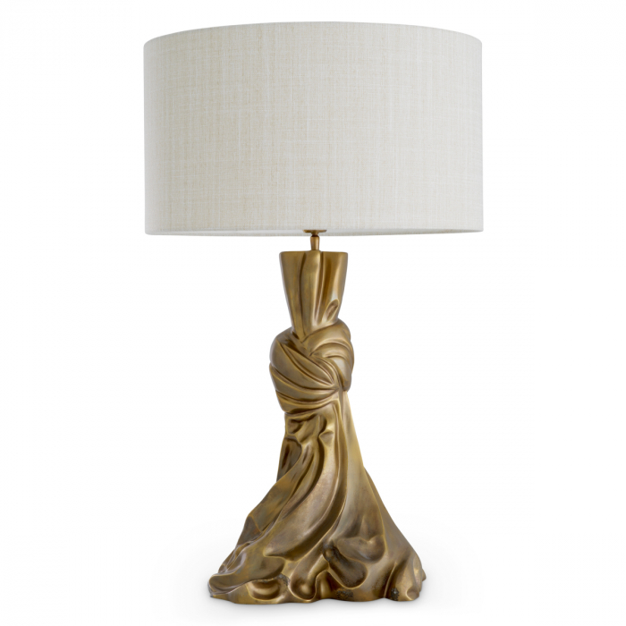 Lampă de masă, Banyan cu finisaj vintage din alamă cu abajur [5]