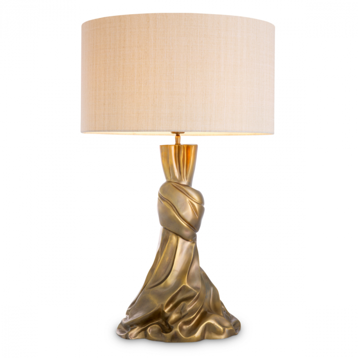 Lampă de masă, Banyan cu finisaj vintage din alamă cu abajur [4]