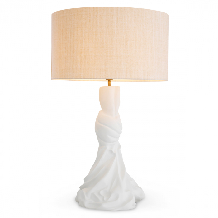 Lampă de masă, Banyan finisaj alb cu abajur, Dimensiuni: W. 36.5 | max W. 55 | H. 88   [3]
