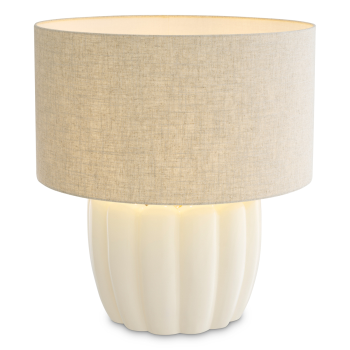 Lampa de masa Barocco finisaj alb-galbui, Abajurul este inclus [2]