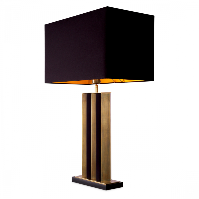 Lampă de masă, Belize, finisaj din alamă cu aspect vintage, abajur inclus, Dims: W. 26 | max W. 50 | H. 80.5  (CM) [4]