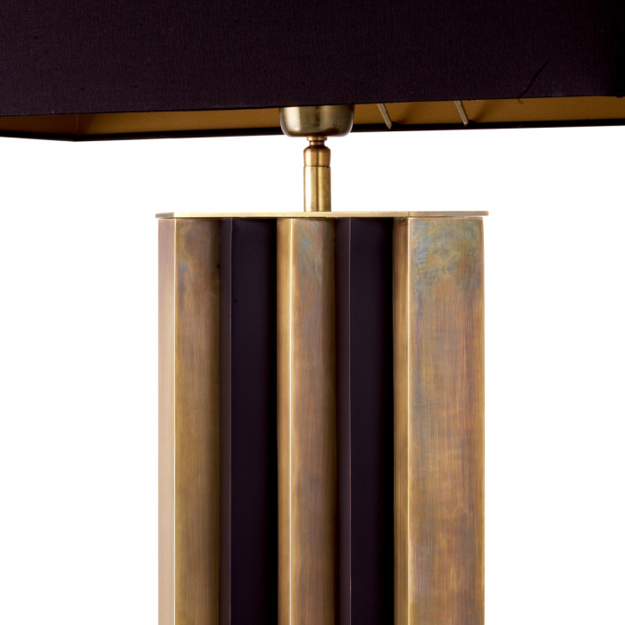 Lampă de masă, Belize, finisaj din alamă cu aspect vintage, abajur inclus, Dims: W. 26 | max W. 50 | H. 80.5  (CM) [5]