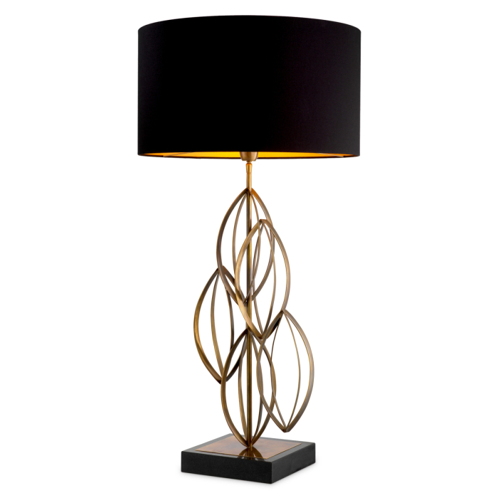 Lampa de masa Bellamont cu finisaj vintage din alama, Abajurul este inclus |W. 30 | max W. 55 | H. 106 cm [2]