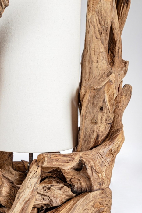 Lampa de masa Bion, Lemn, Alb, 55x40x80 cm [2]