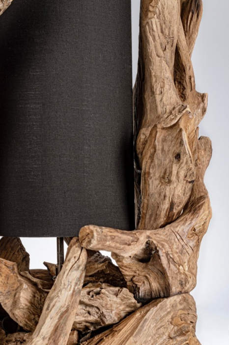 Lampa de masa Bion, Lemn, Negru, 55x40x80 cm [2]
