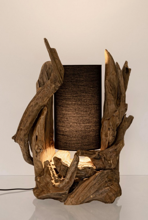 Lampa de masa Bion, Lemn, Negru, 55x40x80 cm [3]