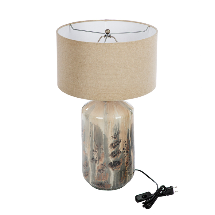 Lampa de masa, "Boulevard", Material textil, bej, maro, crem, PU 1, H 62 cm, A. 37 cm [3]