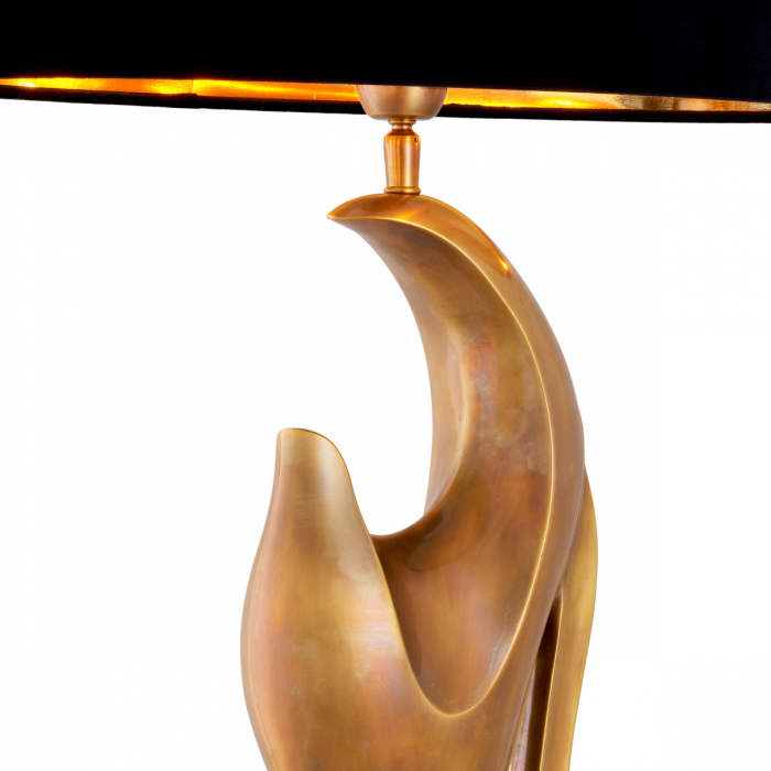 Lampă de masă, Brunetti, finisaj din alamă cu aspect vintage, abajur inclus, Dims: W. 14 | max W. 50 | H. 77.5  (CM) [6]