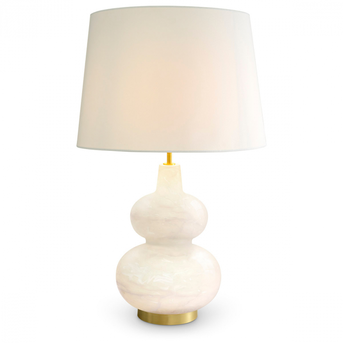Lampă de masă, Cavo, finisaj din alamă cu aspect vintage, abajur inclus, Dims: W. 27 | max W. 45 | H. 73  (CM) [1]
