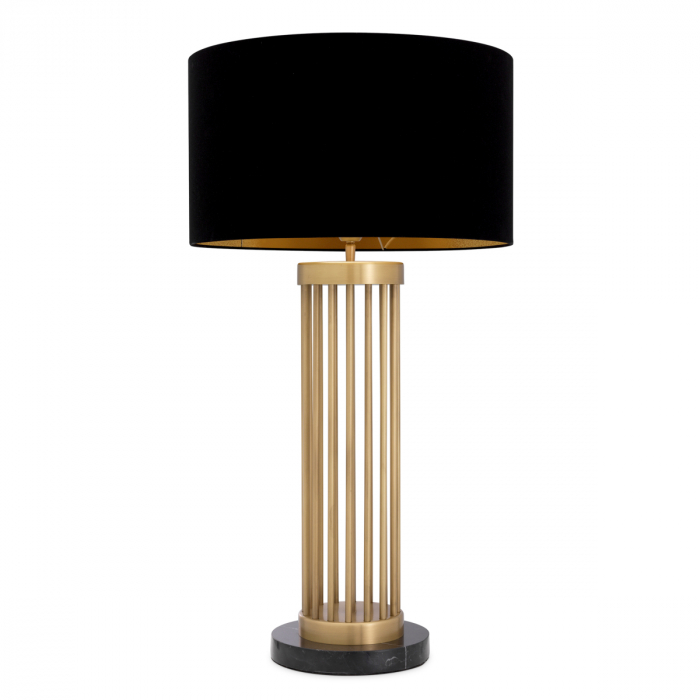Lampă de masă, Condo, finisaj din alamă cu aspect vintage, abajur inclus, Dims: W. 23 | max W. 45 | H. 83  (CM) [3]