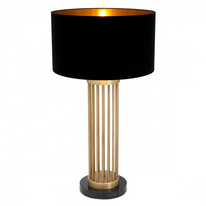 Lampă de masă, Condo, finisaj din alamă cu aspect vintage, abajur inclus, Dims: W. 23 | max W. 45 | H. 83  (CM) [4]