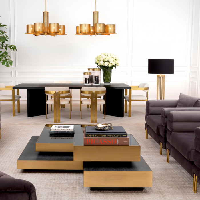 Lampă de masă, Condo, finisaj din alamă cu aspect vintage, abajur inclus, Dims: W. 23 | max W. 45 | H. 83  (CM) [2]