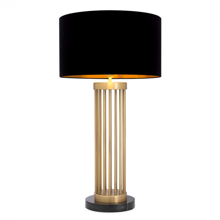 Lampă de masă, Condo, finisaj din alamă cu aspect vintage, abajur inclus, Dims: W. 23 | max W. 45 | H. 83  (CM) [1]