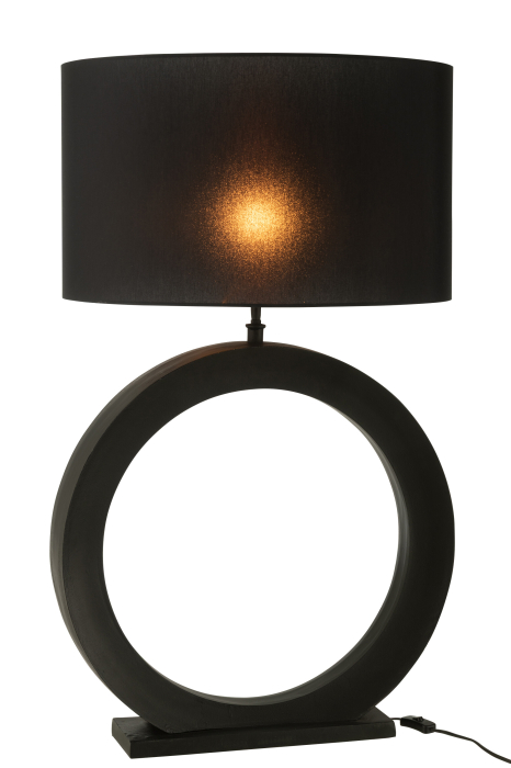 Lampa de masa cu baza rotunda din aluminiu, negru [3]