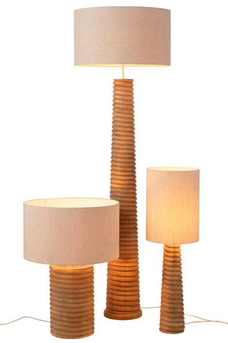 Lampa de masa, Darius, lemn de ailanthus natur/gri | L 45X l 45X H 70 cm [4]