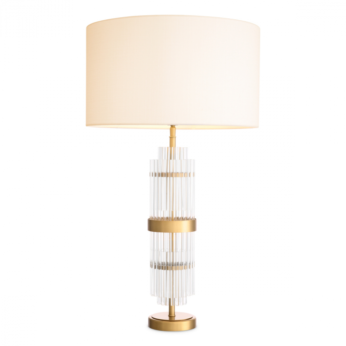 Lampă de masă, East, finisaj din alamă cu aspect vintage, abajur inclus, Dims: W. 13 | max W. 45 | H. 78  (CM) [1]
